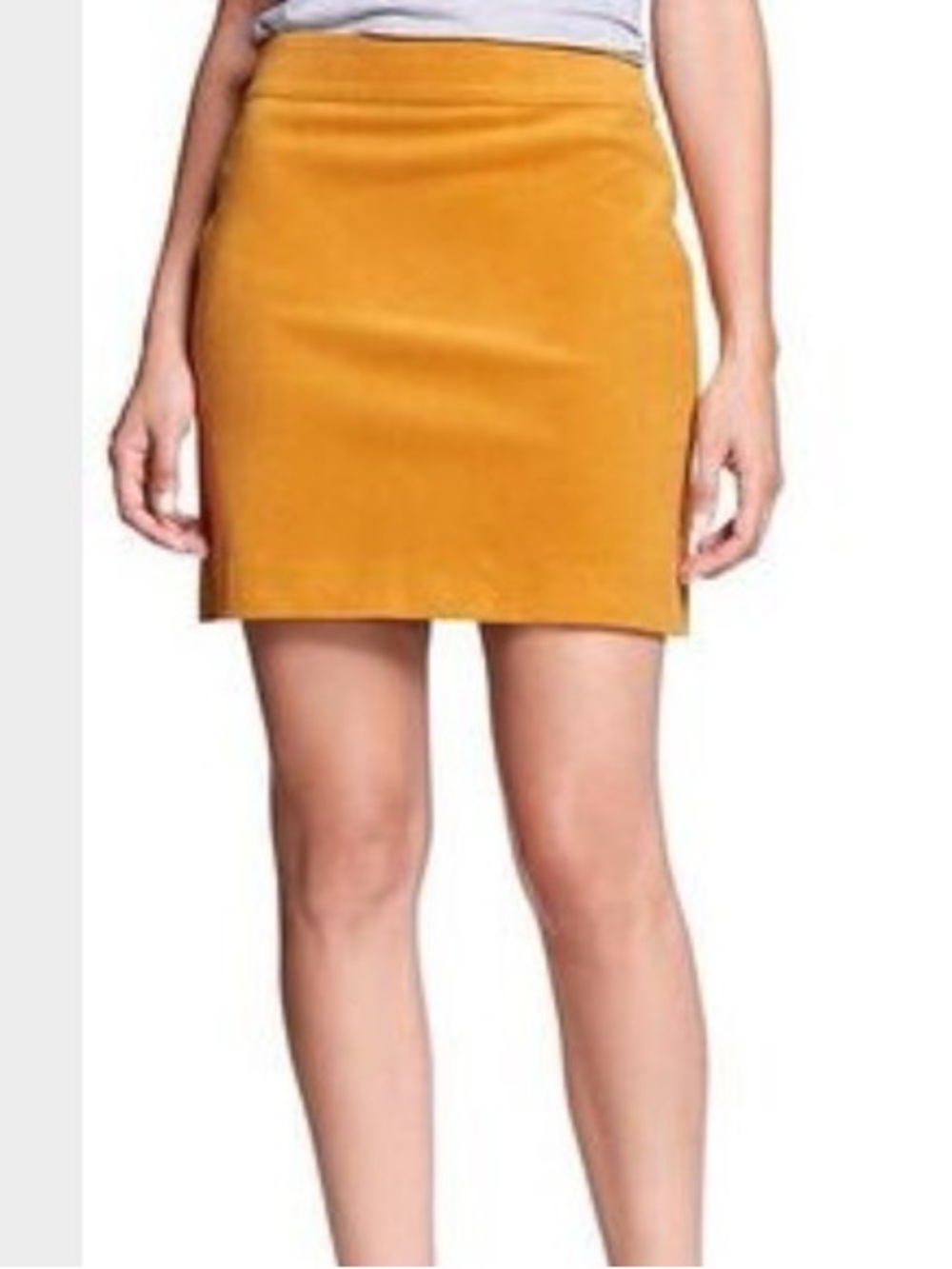 Banana Republic Classic High-Rise Mini Skirt in Mustard Yellow